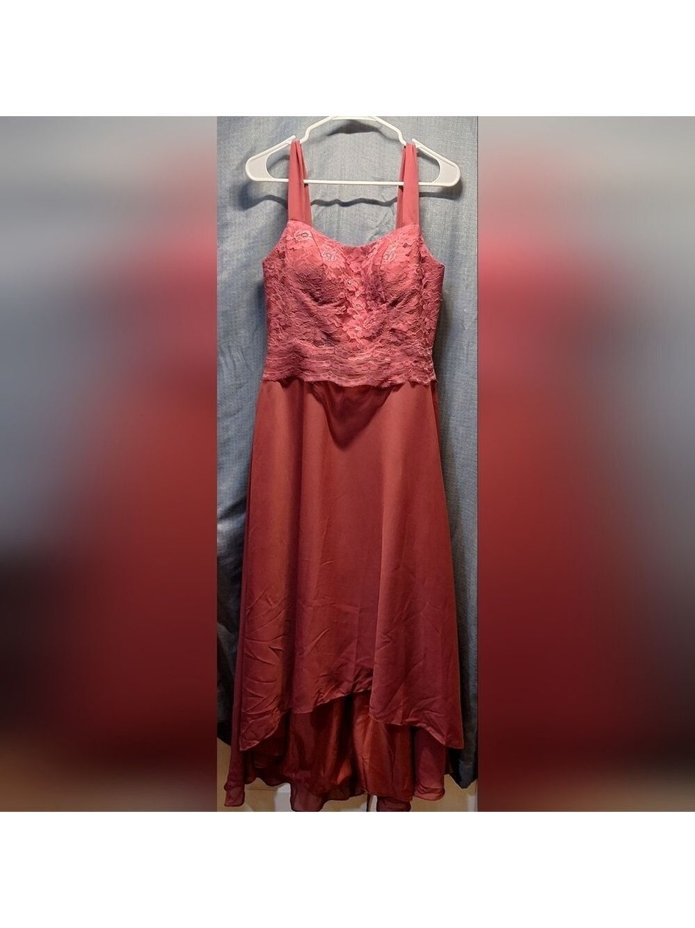 Dark Pink Sleeveless Asymmetrical Back Bridesmaid Dress 10 - Picture 2 of 9